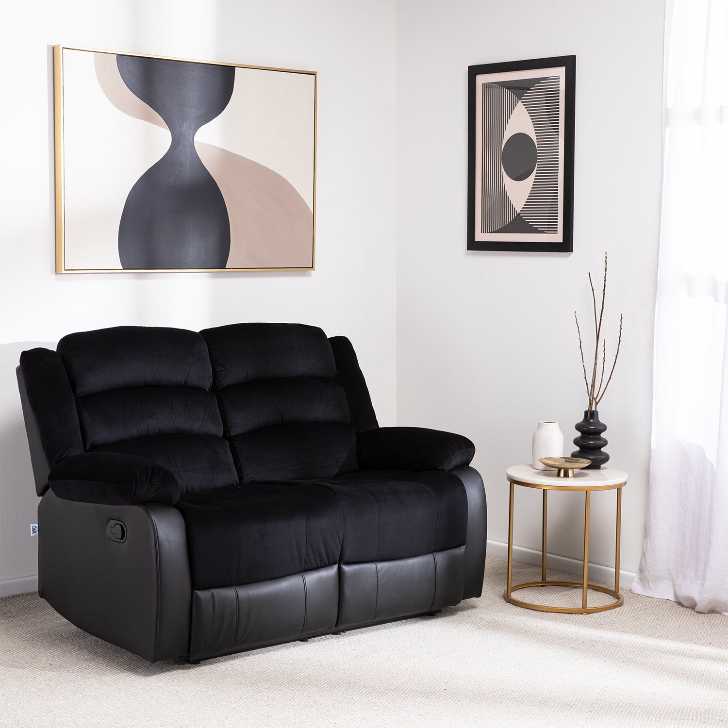 SOFÁ VYS SPA BLACK VENOM 2 CUERPOS ACERO NEGRO RECLINABLE - 2