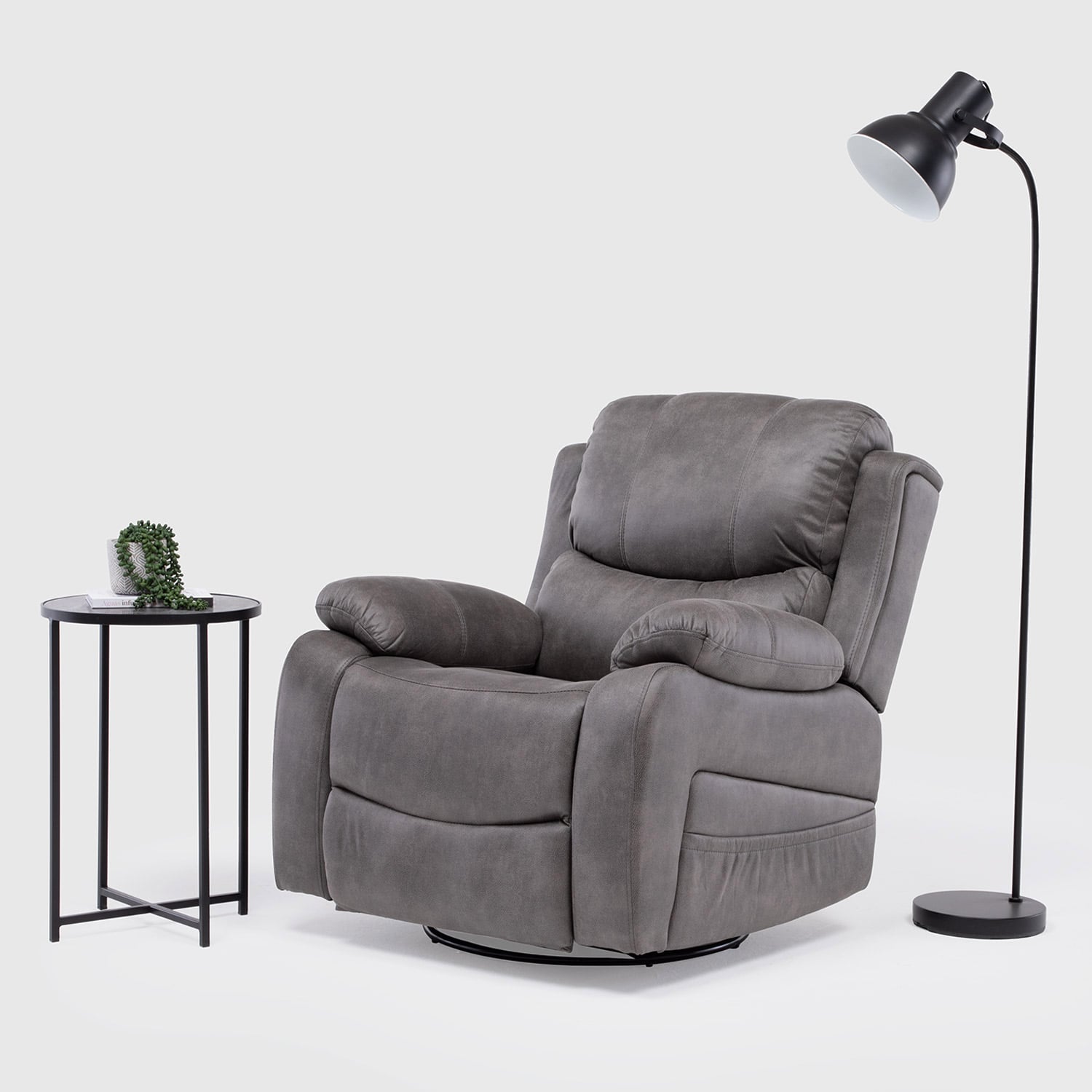 BERGER RECLINABLE PRO GREY CON VIBROMASAJE 8 PUNTOS + CONTROL REMOTO + CALEFACCION + MECEDOR - 1