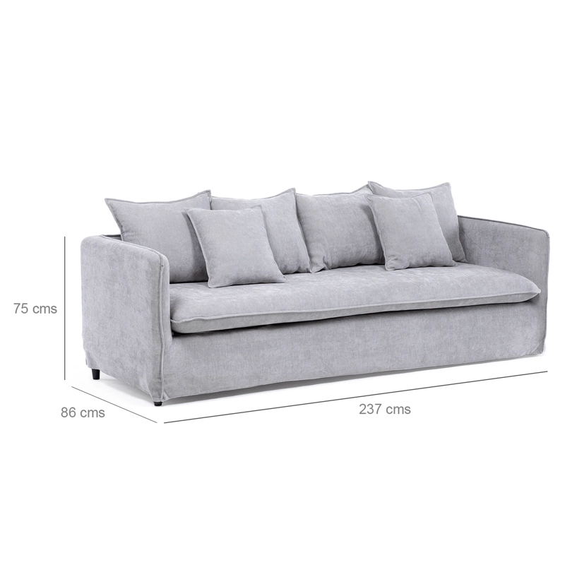 SOFA 4 CUERPOS AMELIE GREY + FUNDA LAVABLE - 2