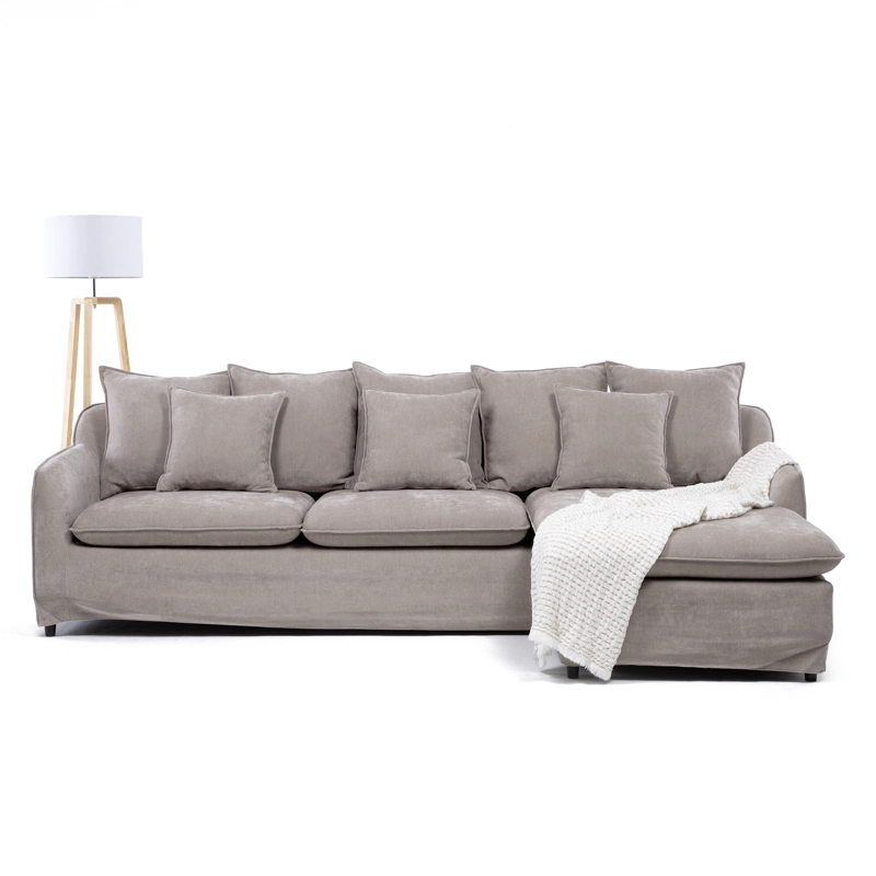 SECCIONAL SIENA BEIGE CON CHAISE REVERSIBLE + FUNDA LAVABLE - 2