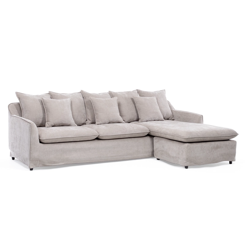 SECCIONAL SIENA BEIGE CON CHAISE REVERSIBLE + FUNDA LAVABLE - 4