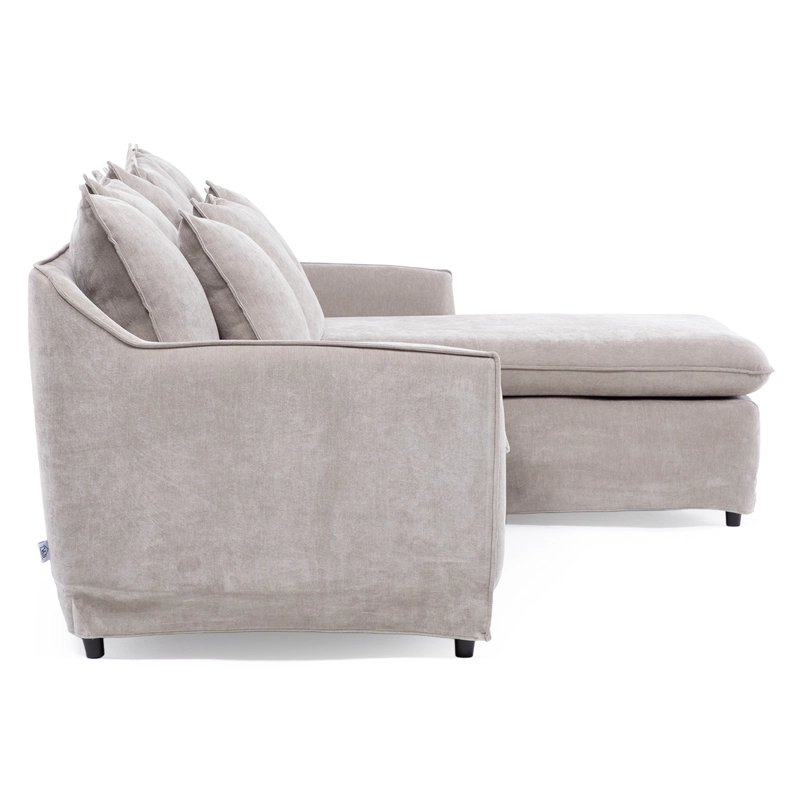 SECCIONAL SIENA BEIGE CON CHAISE REVERSIBLE + FUNDA LAVABLE - 5