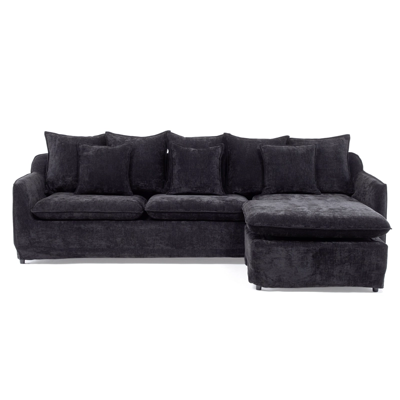 SECCIONAL SIENA BLACK CON CHAISE REVERSIBLE Y FUNDA LAVABLE - 4