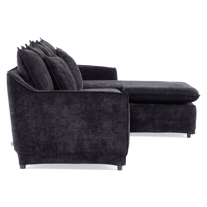 SECCIONAL SIENA BLACK CON CHAISE REVERSIBLE Y FUNDA LAVABLE - 5