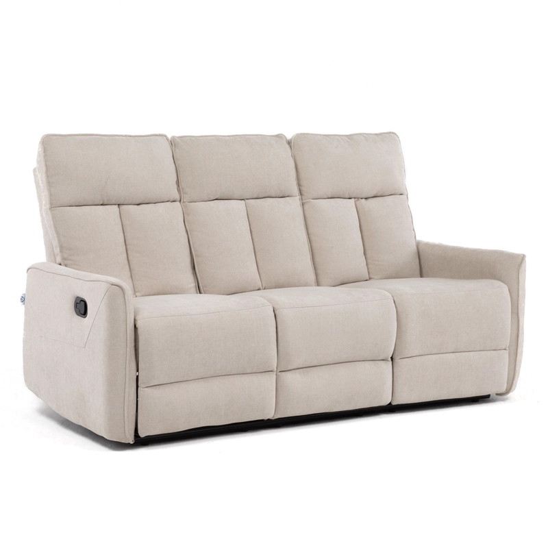 SILLON RECLINABLE CREAM MONACO CON POSAVASOS - 2