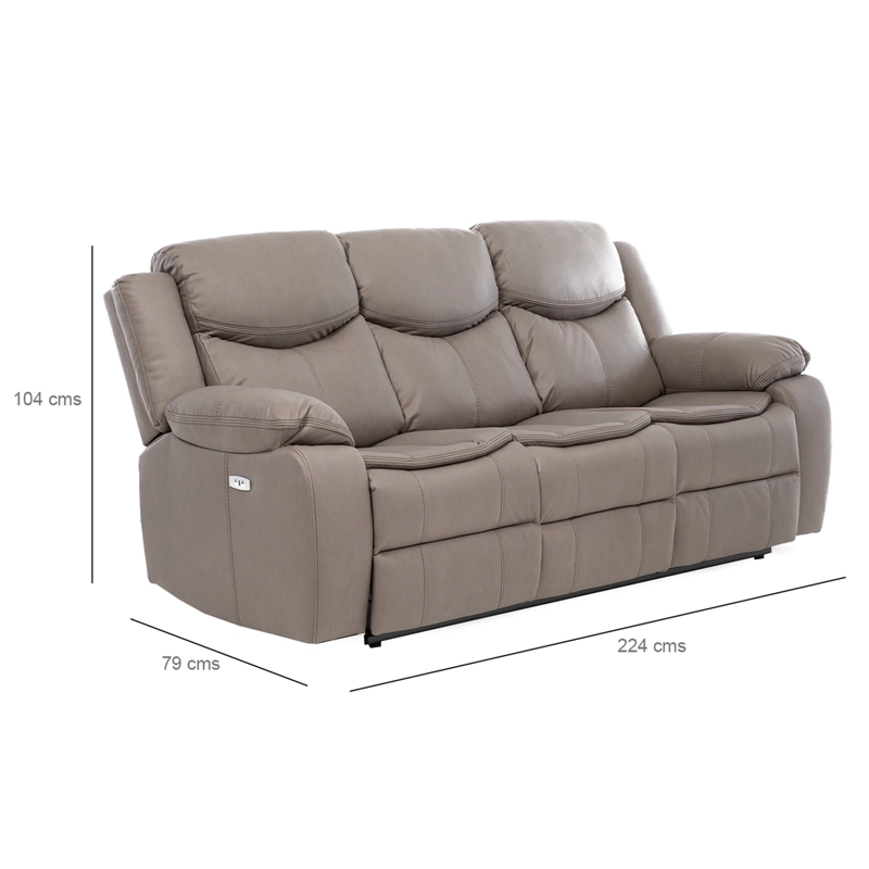 SOFA RECLINABLE ELECTRICO BILBAO BEIGE + USB - 2