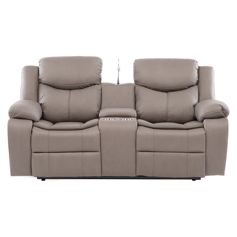 SOFA RECLINABLE ELECTRICO 2 CUERPOS BILBAO BEIGE + USB + LAMPARA - 6