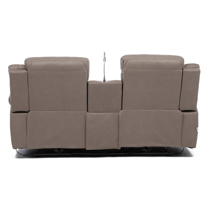 SOFA RECLINABLE ELECTRICO 2 CUERPOS BILBAO BEIGE + USB + LAMPARA - 7