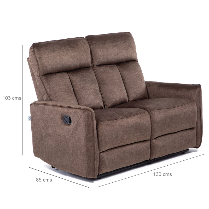SOFA RECLINABLE 2 CUERPOS COFFE MONACO - 4