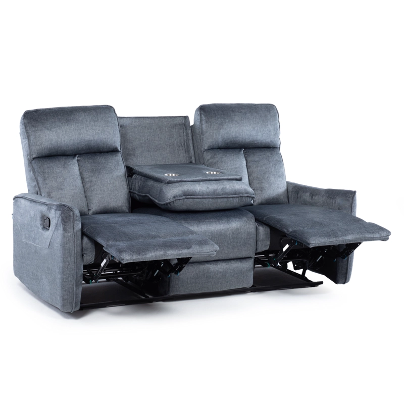 SILLON RECLINABLE VELVET GREY MONACO CON POSAVASOS - 3