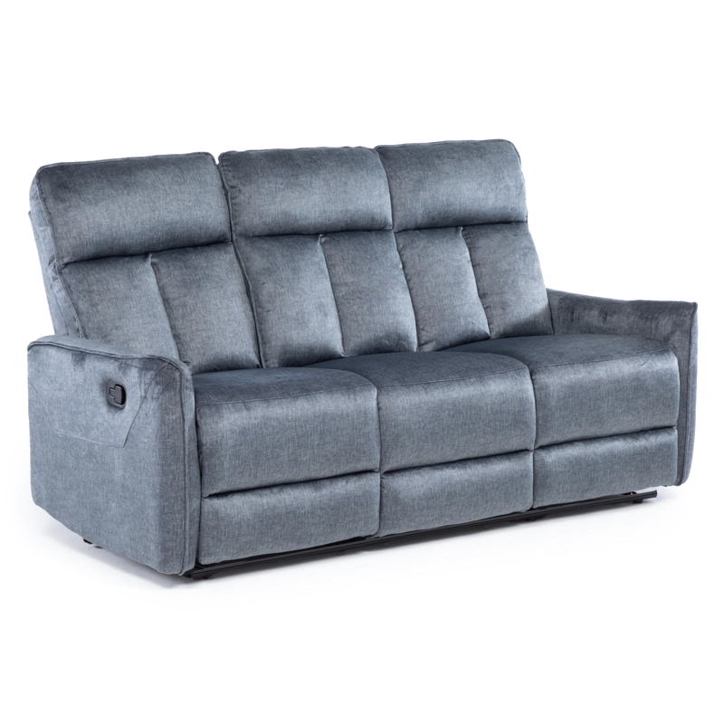 SILLON RECLINABLE VELVET GREY MONACO CON POSAVASOS - 7