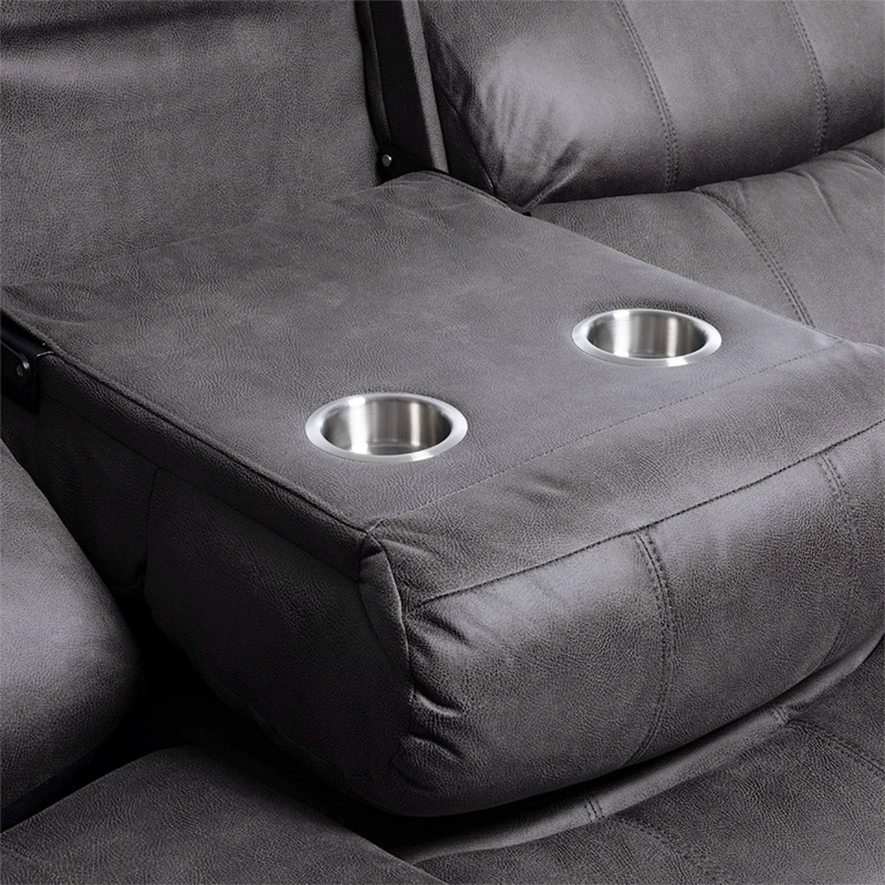 SOFA VYS SPA 3 CUERPOS ACERO GRIS RECLINABLE ISABEL GREY - 7