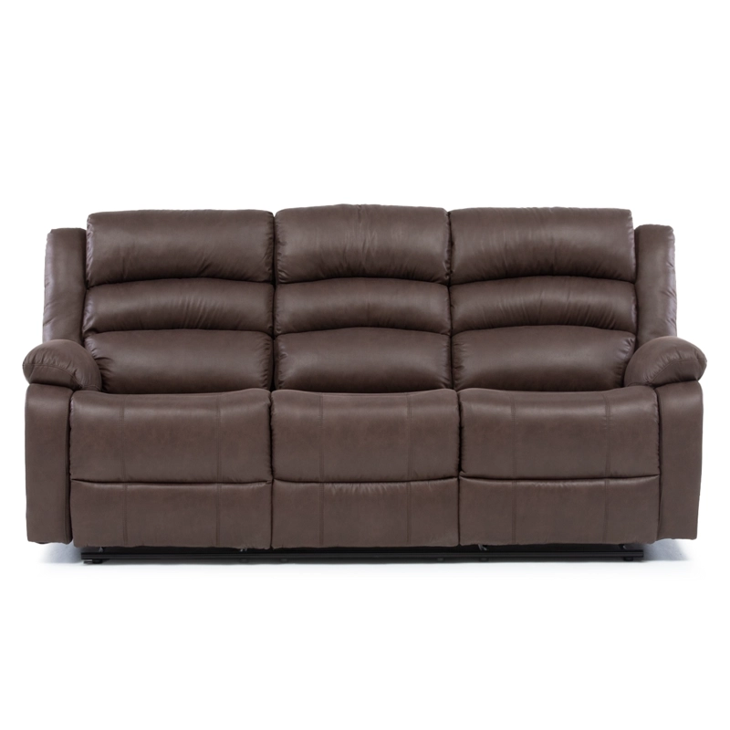 SOFA RECLINABLE SANTI BROWN 3 CUERPOS CON POSAVASOS - 3