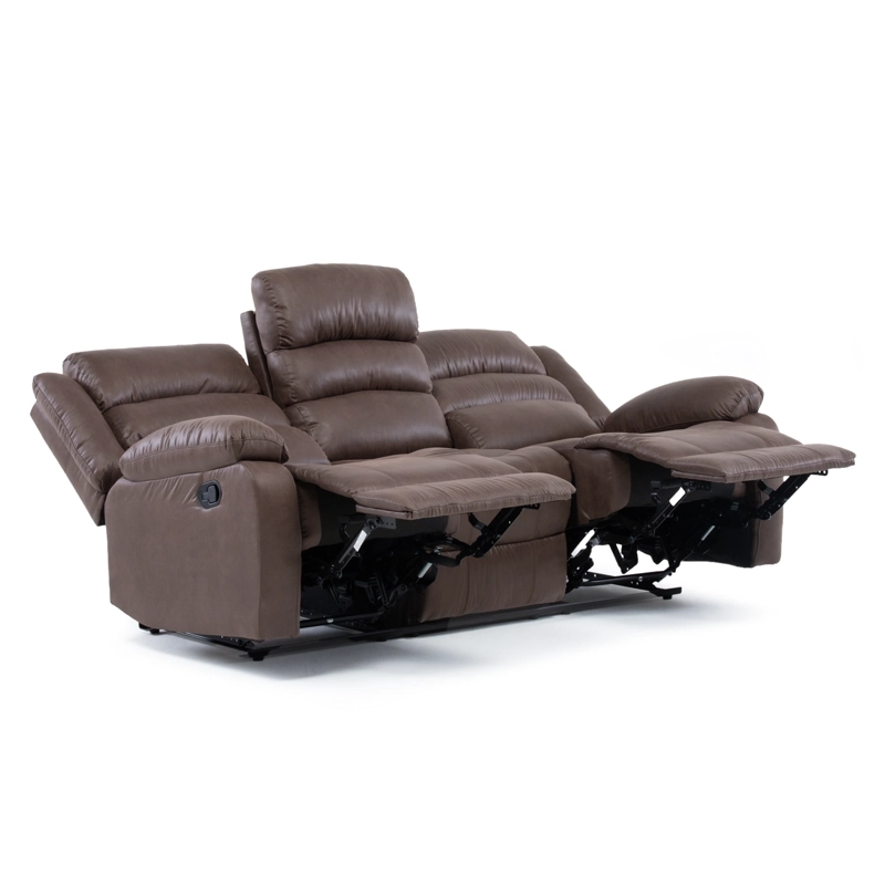 SOFA RECLINABLE SANTI BROWN 3 CUERPOS CON POSAVASOS - 5