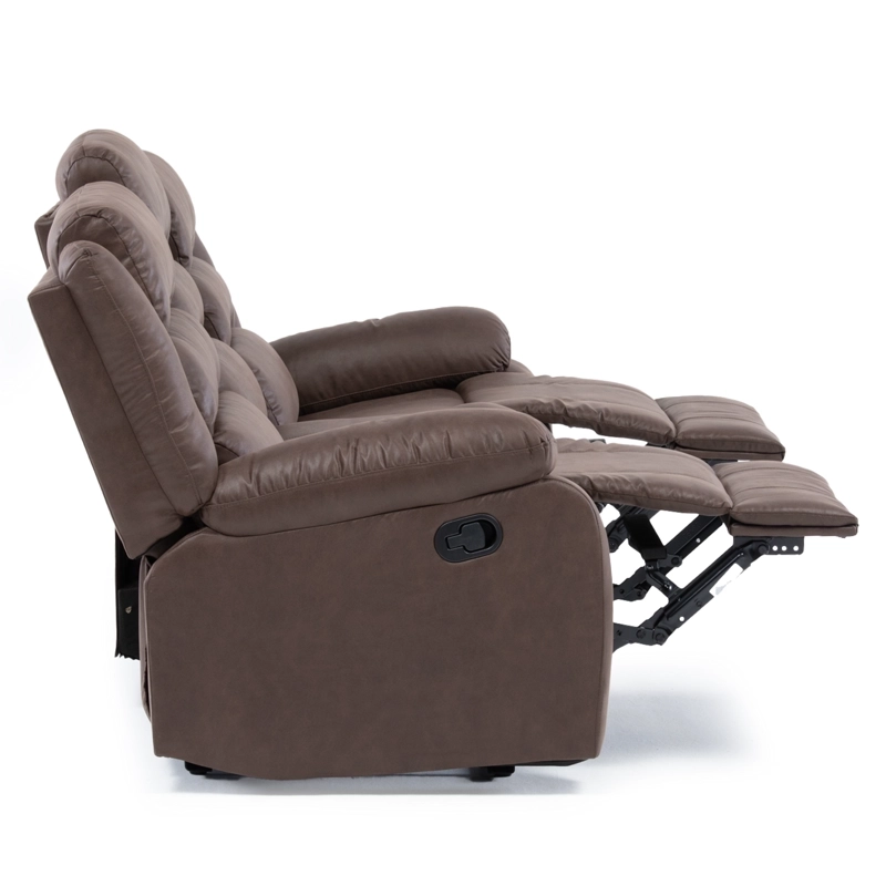 SOFA RECLINABLE SANTI BROWN 3 CUERPOS CON POSAVASOS - 6