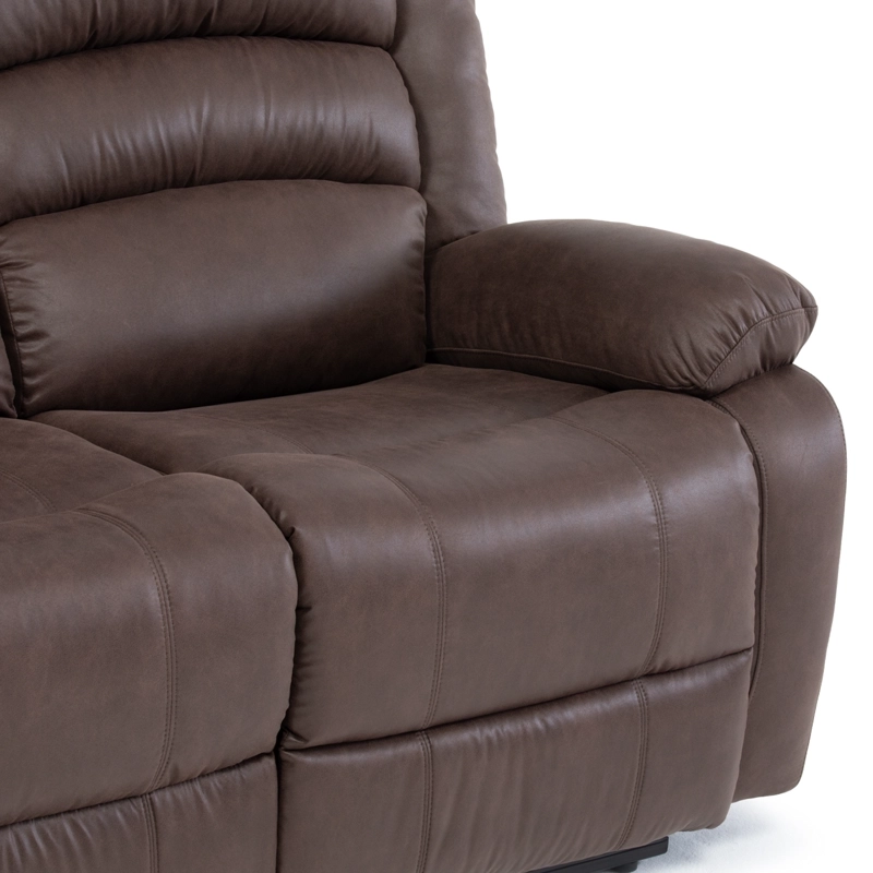 SOFA RECLINABLE SANTI BROWN 3 CUERPOS CON POSAVASOS - 8