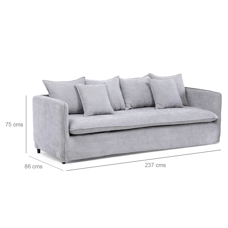 SOFA 4 CUERPOS AMELIE GREY + FUNDA LAVABLE - 2