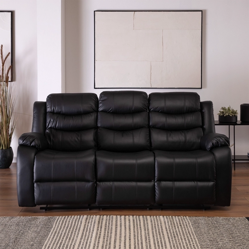 SOFA RECLINABLE SANTI BLACK CON POSAVASOS - 2