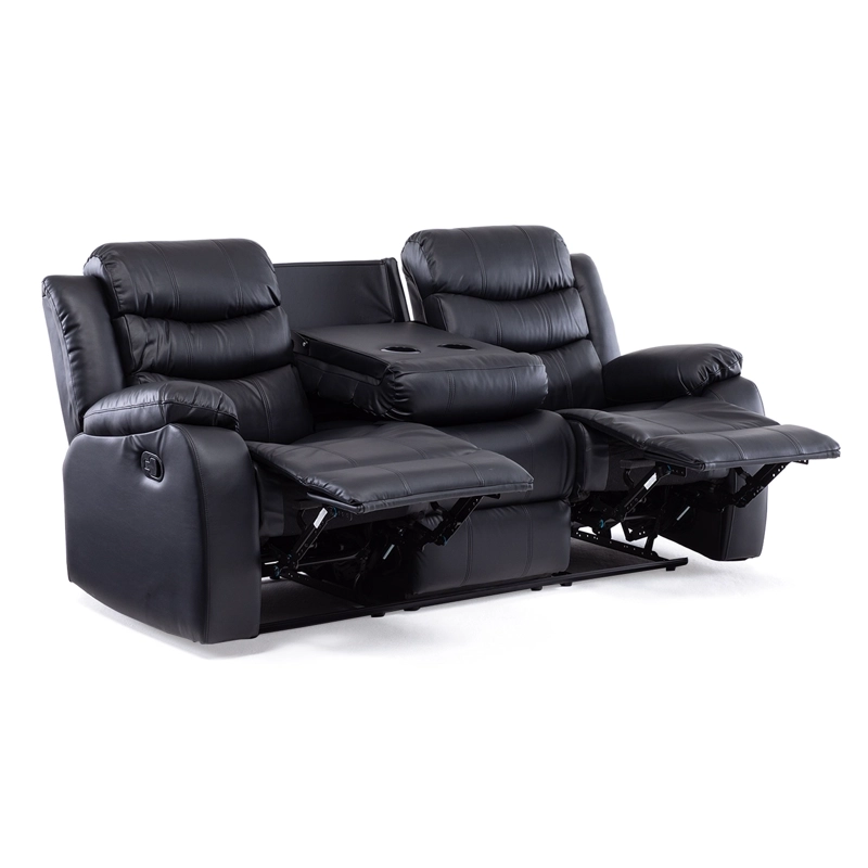 SOFA RECLINABLE SANTI BLACK CON POSAVASOS - 5