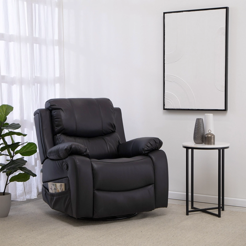 BERGER RECLINABLE PRO BLACK CON VIBROMASAJE 8 PUNTOS + CONTROL REMOTO + CALEFACCION + MECEDOR - 2