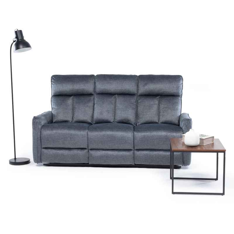 SILLON RECLINABLE VELVET GREY MONACO CON POSAVASOS - 6