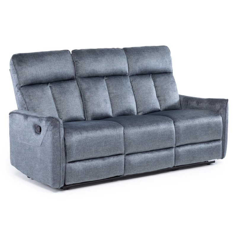 SILLON RECLINABLE VELVET GREY MONACO CON POSAVASOS - 7