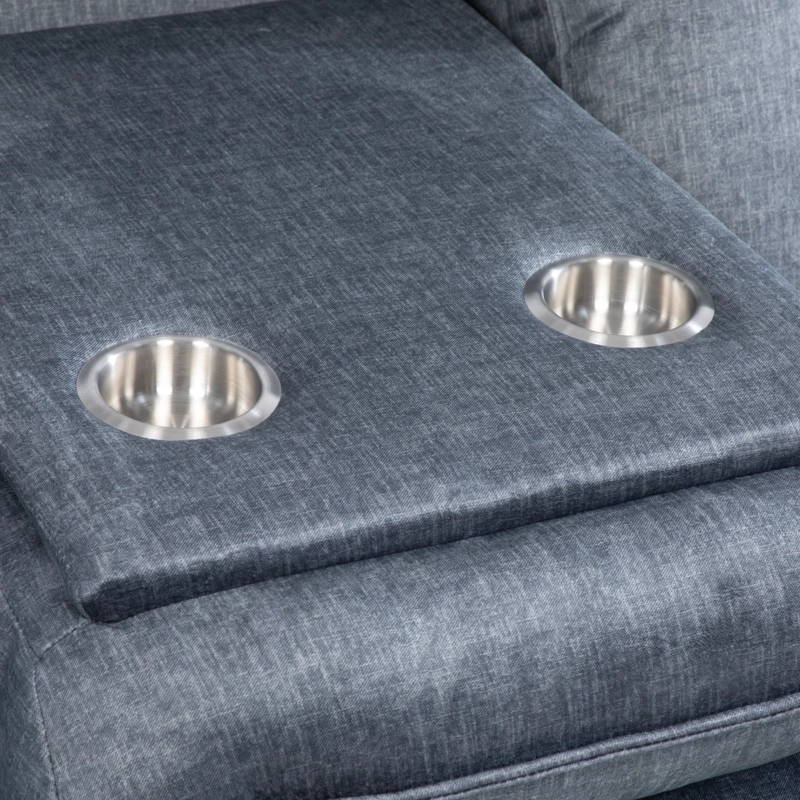 SILLON RECLINABLE VELVET GREY MONACO CON POSAVASOS - 8