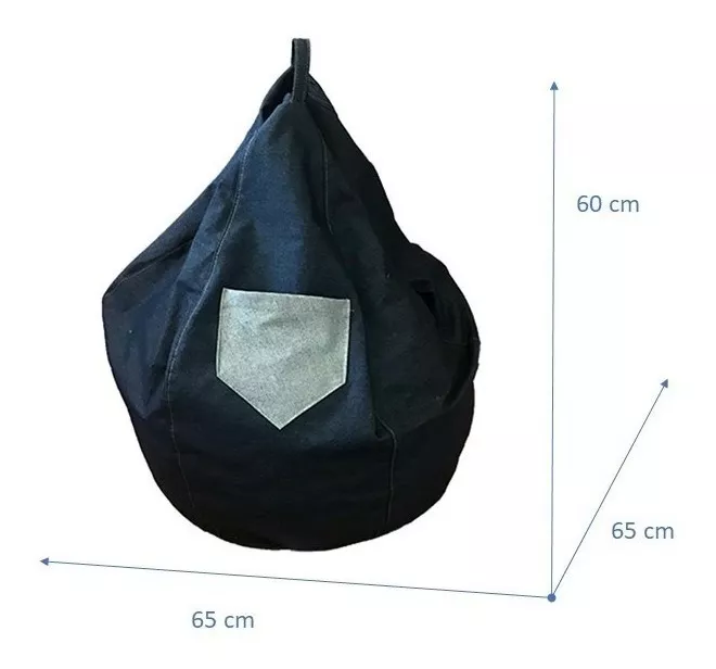 PUFF TEXTIL REHUCE JEANS AZUL PERA M - 2