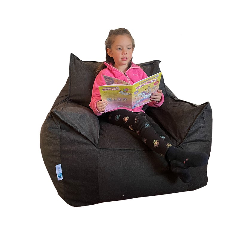 PUFF TEXTIL REHUCE NEGRO SILLON M - 1