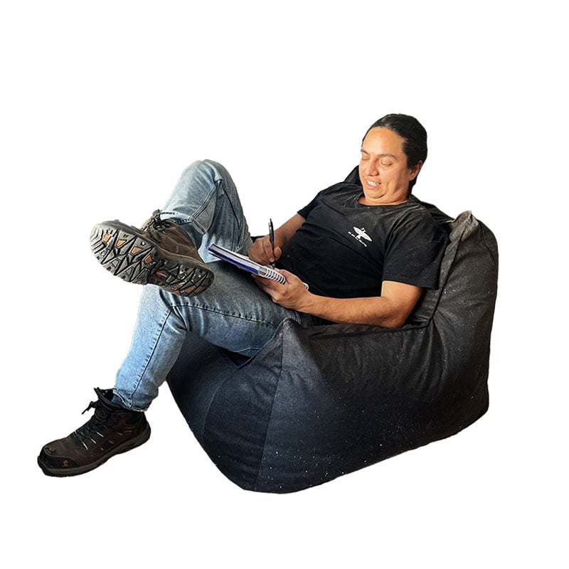 PUFF TEXTIL REHUCE NEGRO SILLON M - 3