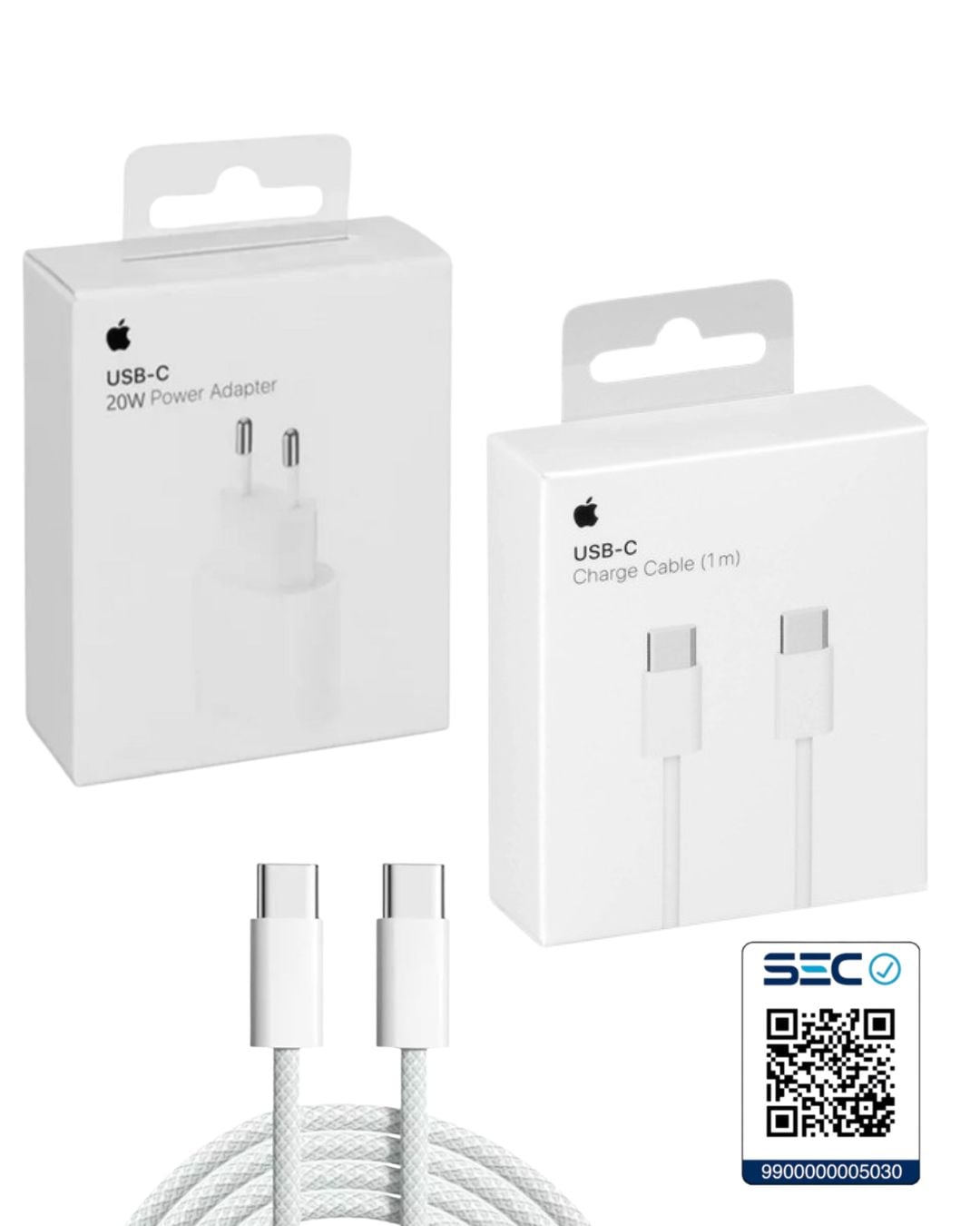 CARGADOR APPLE 20W ORIGINAL + CABLE C - C 1MT IPHONE 15 16 17 - 1
