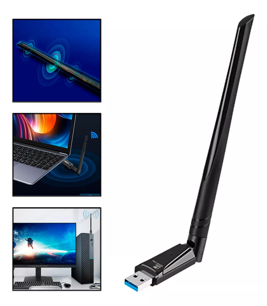 ADAPTADOR ANTENA WIFI USB DUAL 5G 900MBPS ALTA VELOCIDAD - 1