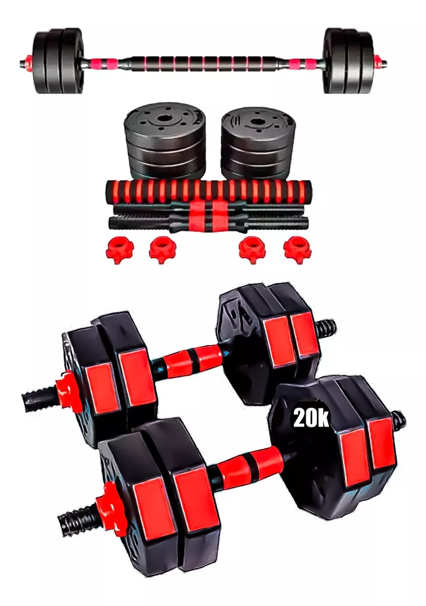 SET MANCUERNAS PESAS AJUSTABLES 20KG FITNESS HEXAGONAL - 2
