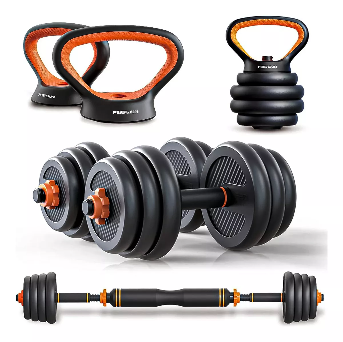 SET MANCUERNAS PROFESIONAL 20KG KETTLEBELL BARRA BOOMFIT - 1