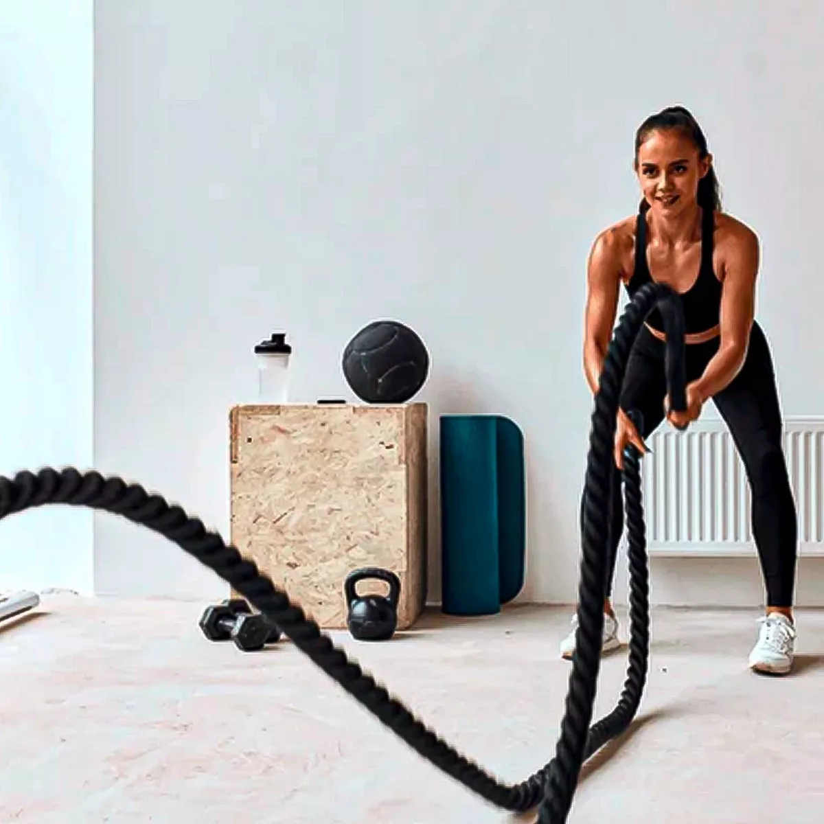 CUERDA CROSSFIT BATTLE ROPE CORREA 9 METROS X 38 MILIMETROS - 5