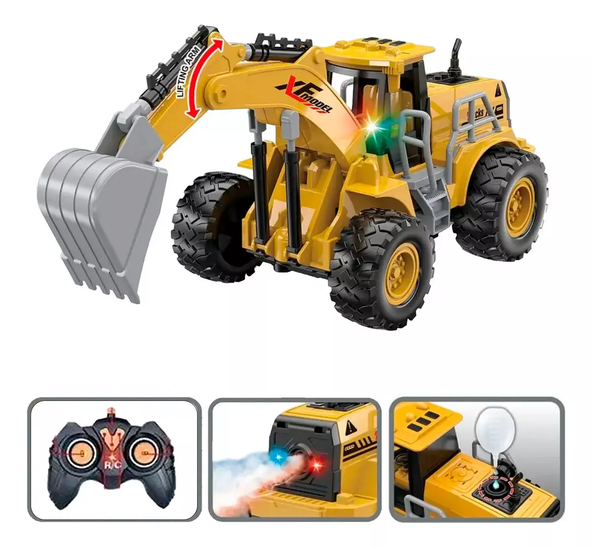 EXCAVADORA BRAZO ELÉCTRICO A CONTROL SONIDO HUMO LUZ - 1