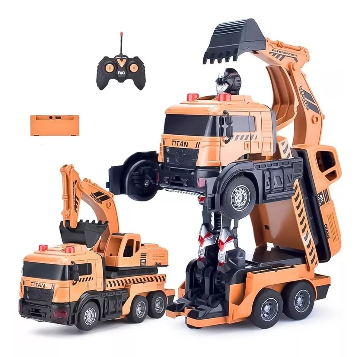 AUTO A CONTROL REMOTO TRANSFORMER ROBOT EXCAVADORA - 1