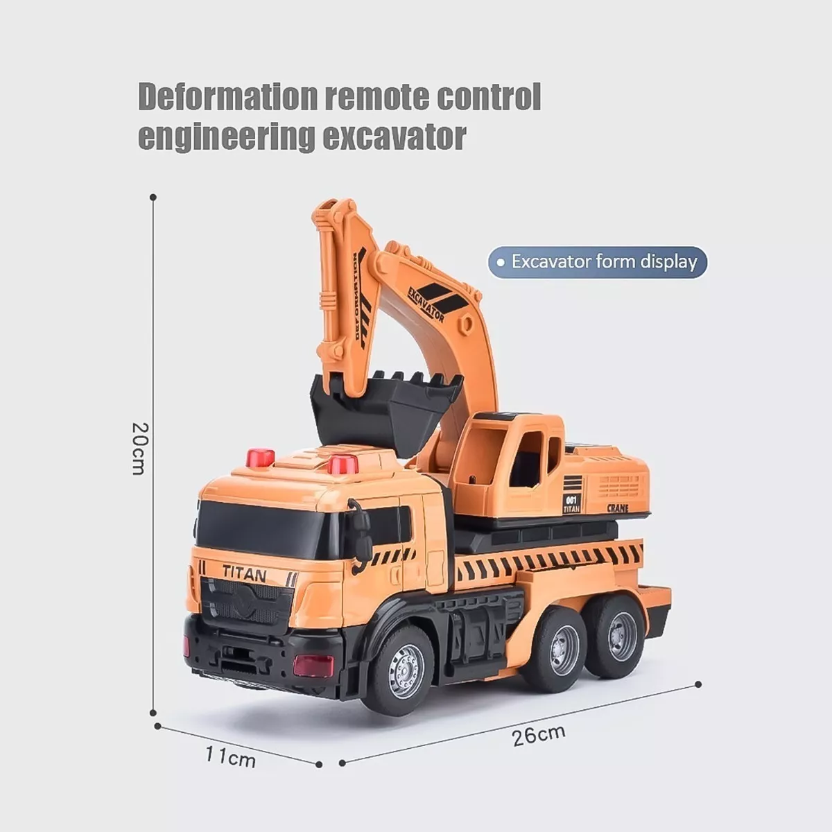 AUTO A CONTROL REMOTO TRANSFORMER ROBOT EXCAVADORA - 3
