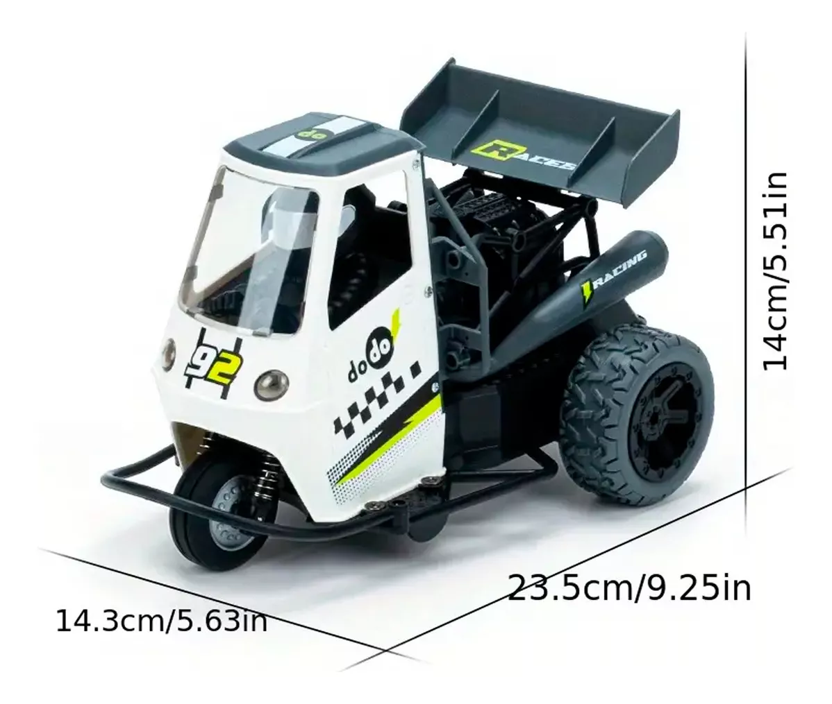 MOTOCICLETA 3 RUEDAS RC ALTA VELOCIDAD 2.4GHZ MODO RTR - 2