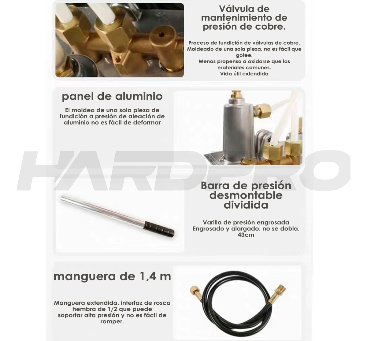 BOMBA MANUAL PRUEBA DE PRESIÓN HIDRÁULICA 0-60BAR 860PSI 6MP - 6