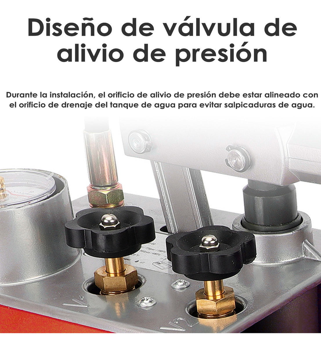 BOMBA MANUAL PRUEBA DE PRESIÓN HIDRÁULICA 0-60BAR 860PSI 6MP - 8