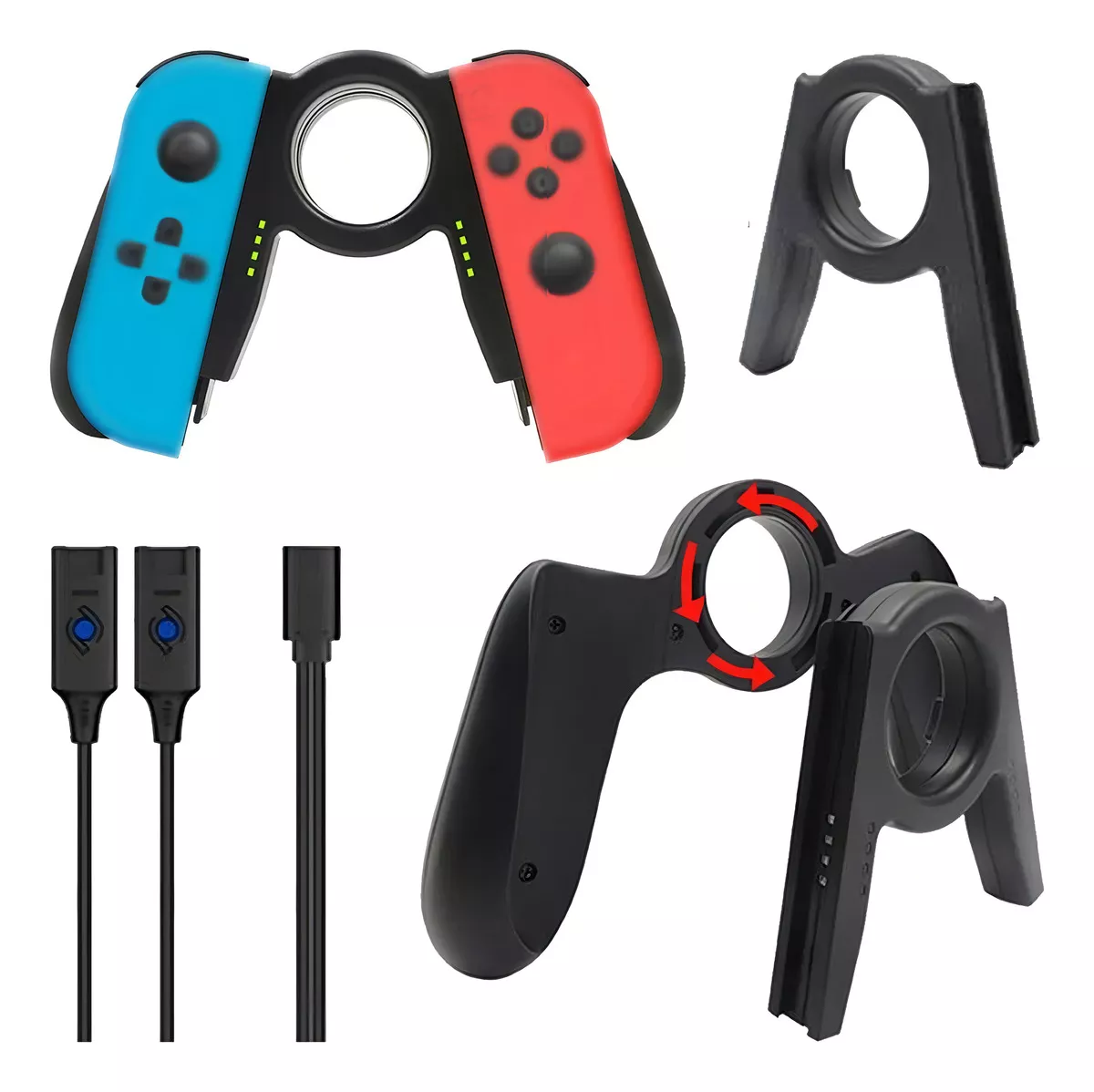 SOPORTE HANDGRIP CARGADOR PARA JOYCON AGARRE GAME PAD IPLAY COLOR NEGRO - 2