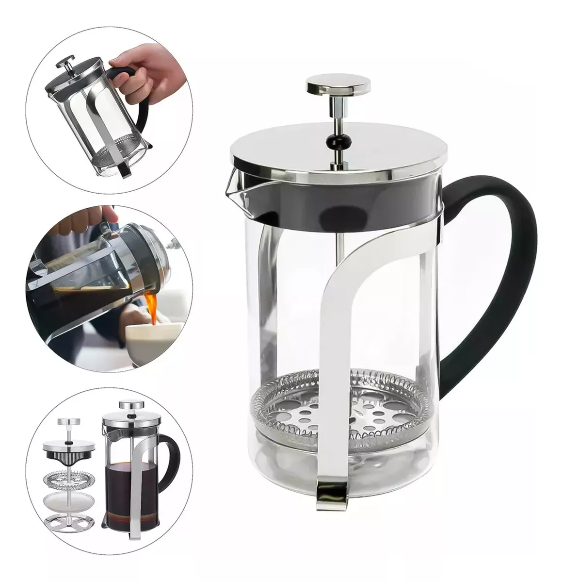 PRENSA FRANCESA CAFETERA DE LUJO 800ML ACERO INOXIDABLE - 1