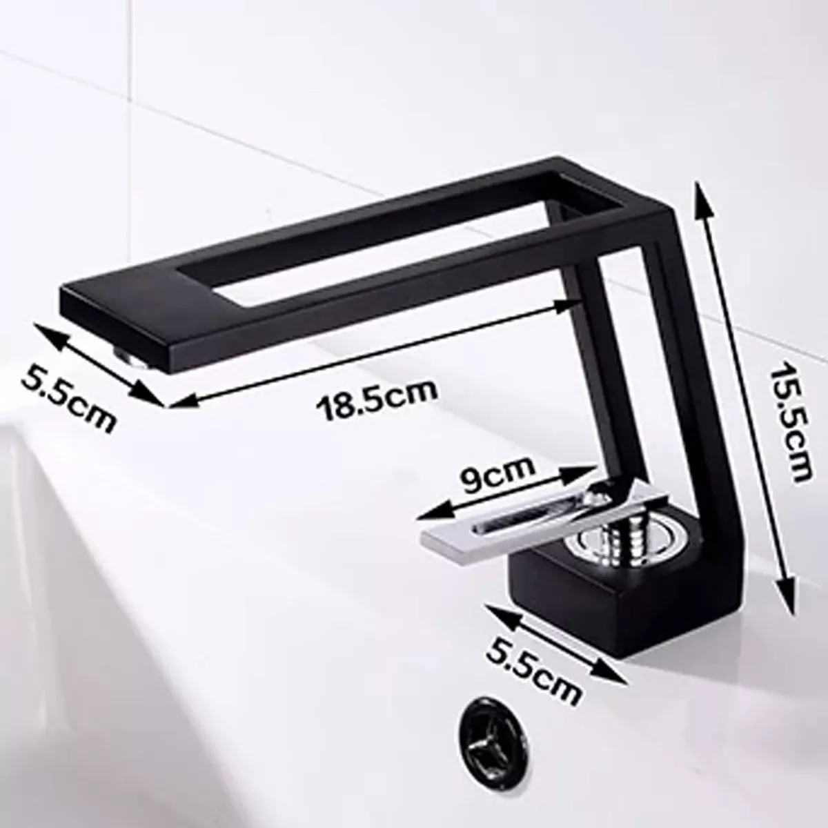 LLAVE LAVAMANOS MONOMANDO GRIFERIA DE LUJO DISEÑO MODERNO - 2