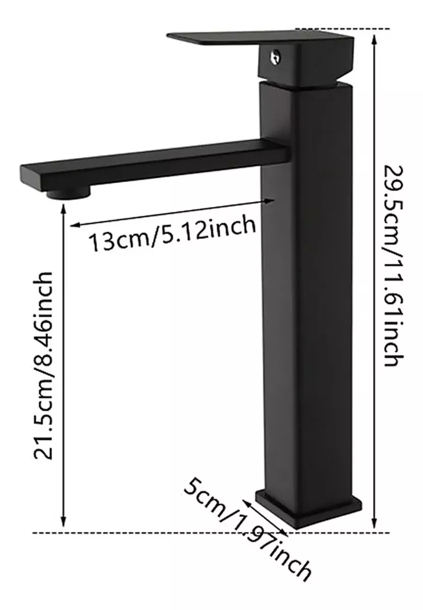 LLAVE LAVAMANOS ALTA GRIFO MONOMANDO ACERO INOXIDABLE PLATA - 2