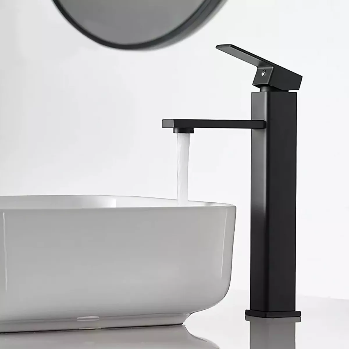 LLAVE LAVAMANOS ALTA GRIFO MONOMANDO ACERO INOXIDABLE PLATA - 3