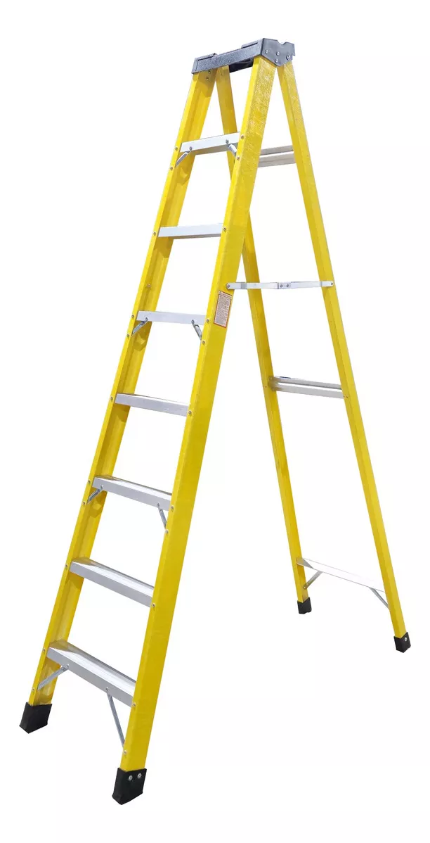 ESCALERA FIBRA DE VIDRIO INDUSTRIAL 2.4MTS 8 PELDAÑOS 150KG - 1