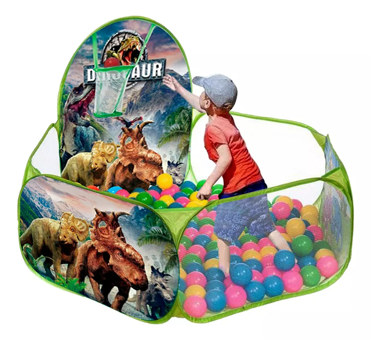 PISCINA + 100 PELOTAS 120CM NIÑOS DINOSAURIO TIENDA JURÁSICA - 1