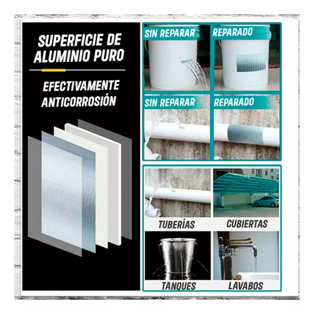 CINTA SELLADOR TECHO BUTILO GOTERA IMPERMEABLE 150MM X 10MTS - 4