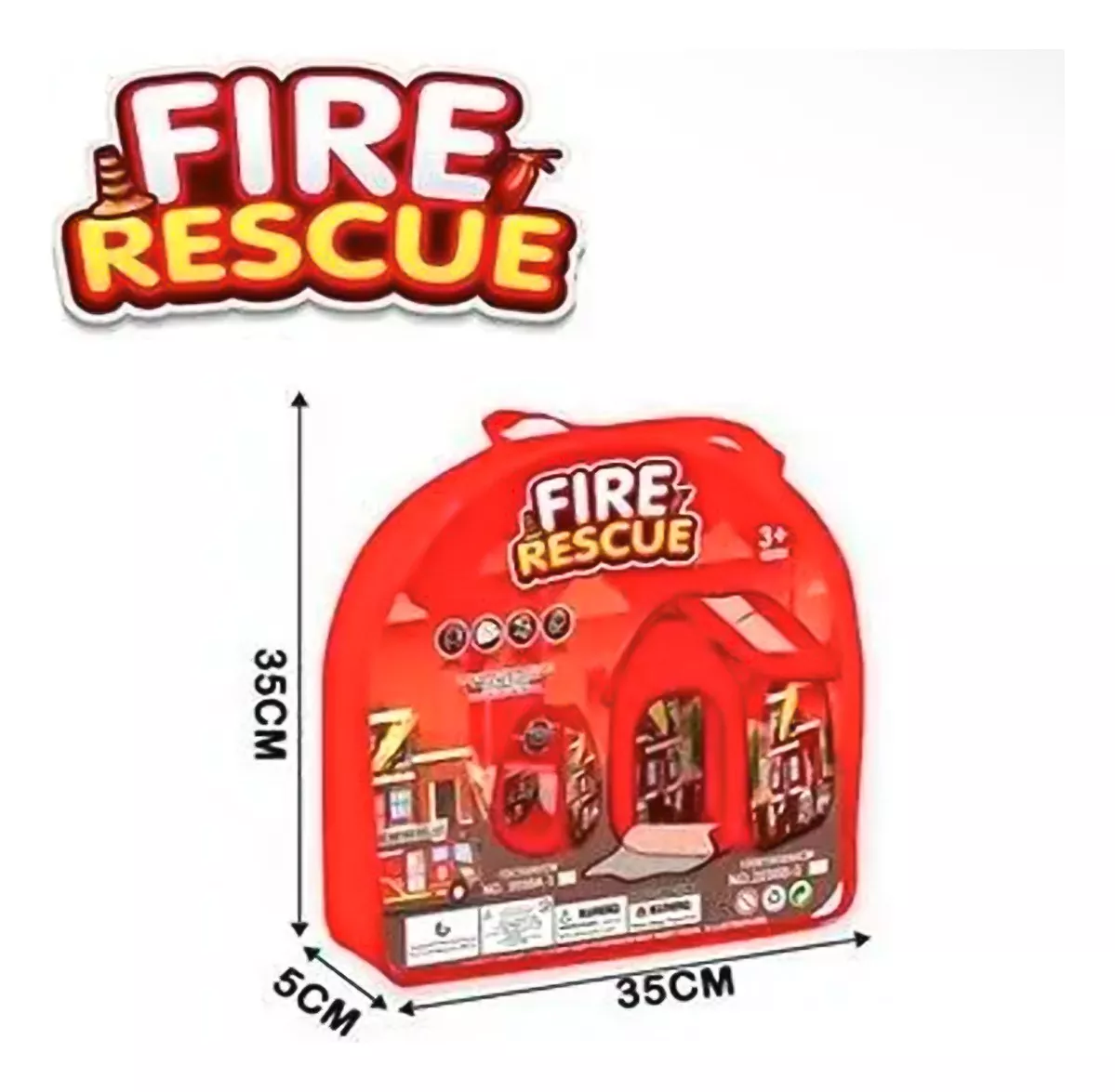 CARPA INFANTIL PISCINA 100 PELOTA BOMBEROS JUEGO NIÑOS - 4